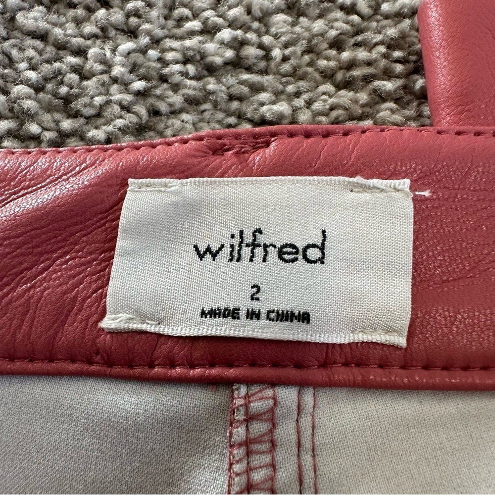 Wilfred The Melina™ Cropped Pant Size 2 Warm Sienna Red Vegan Leather - Picture 5 of 10
